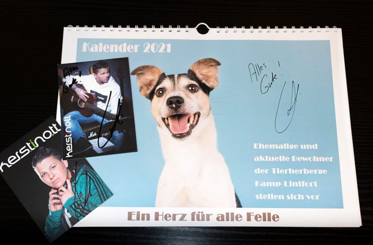 Kalender Versteigerung mit Autogramm von Kerstin Ott Tierherberge